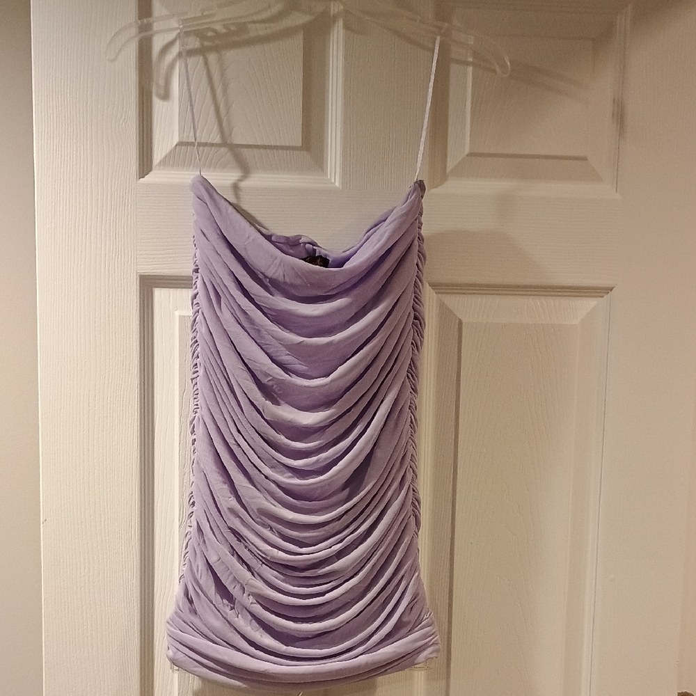 Fiesta Lilac Roushed Strapless Mini dress
